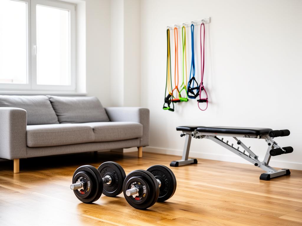 Mancuernas ajustables para entrenar en casa en piso pequeño